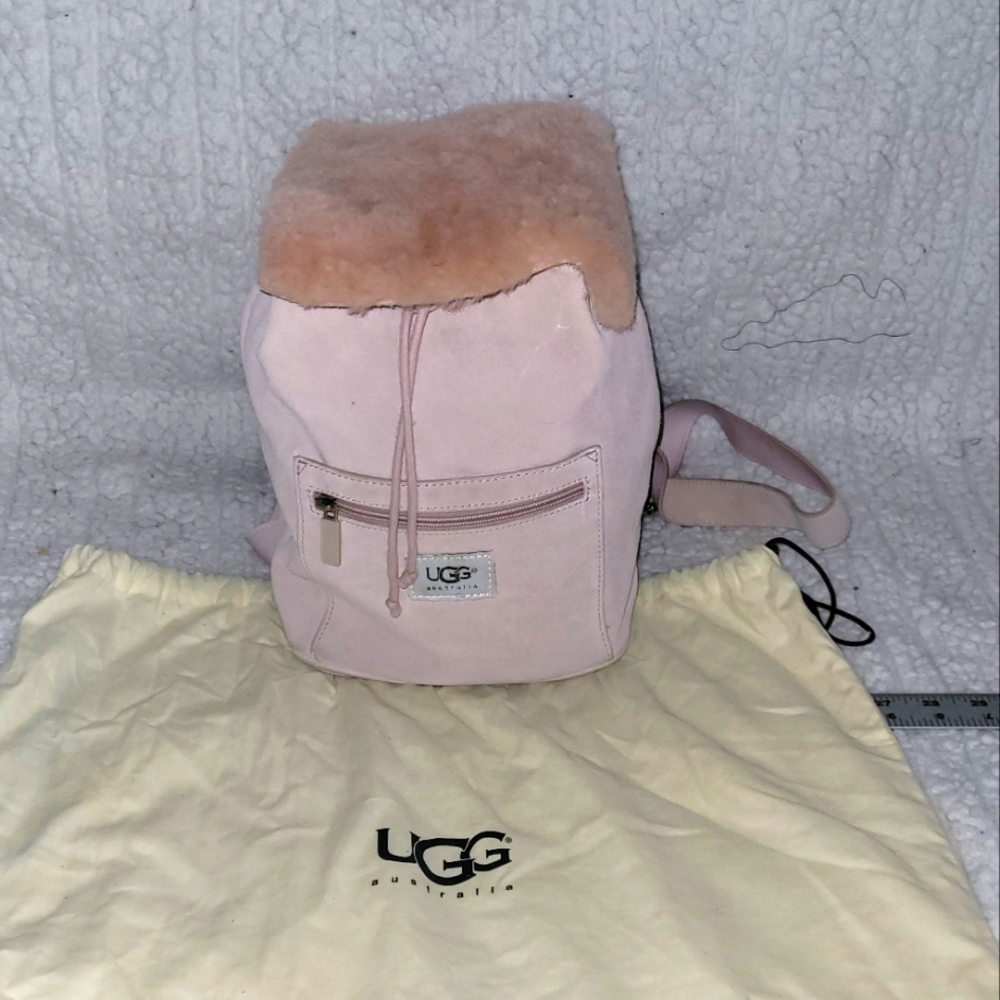 UGG Nordie Pink Mini Backpack Shearling Suede Leather Barbie Barbiecore Dainty